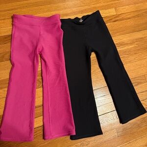 2 pairs 90 degree ribbed flare leggings, 4T